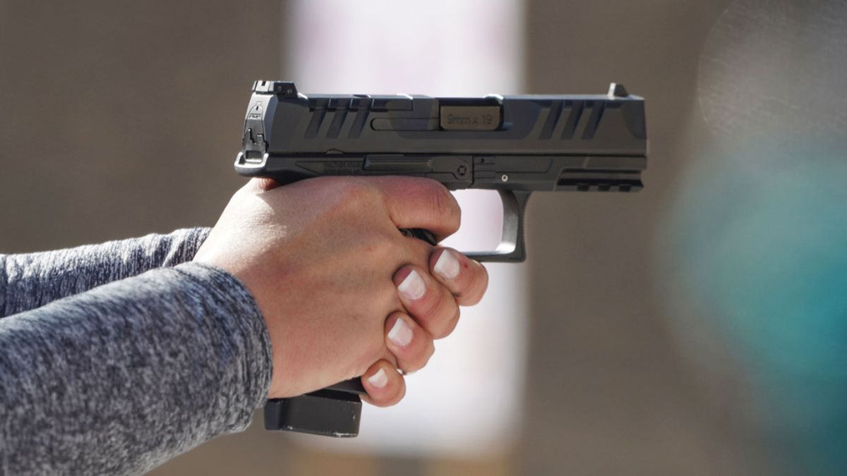 The F-Series grip is designed to fit the average female hand.